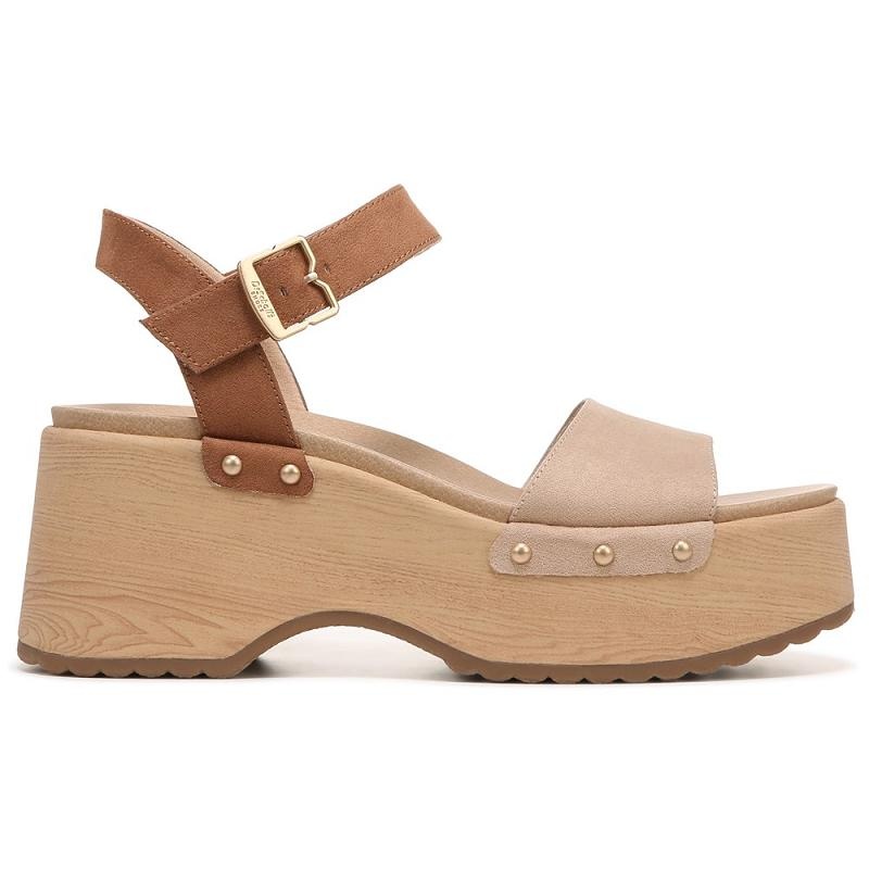 Sandalias Dr Scholls Dublin Plataforma Mujer Marrom Claro | MX2941MAK