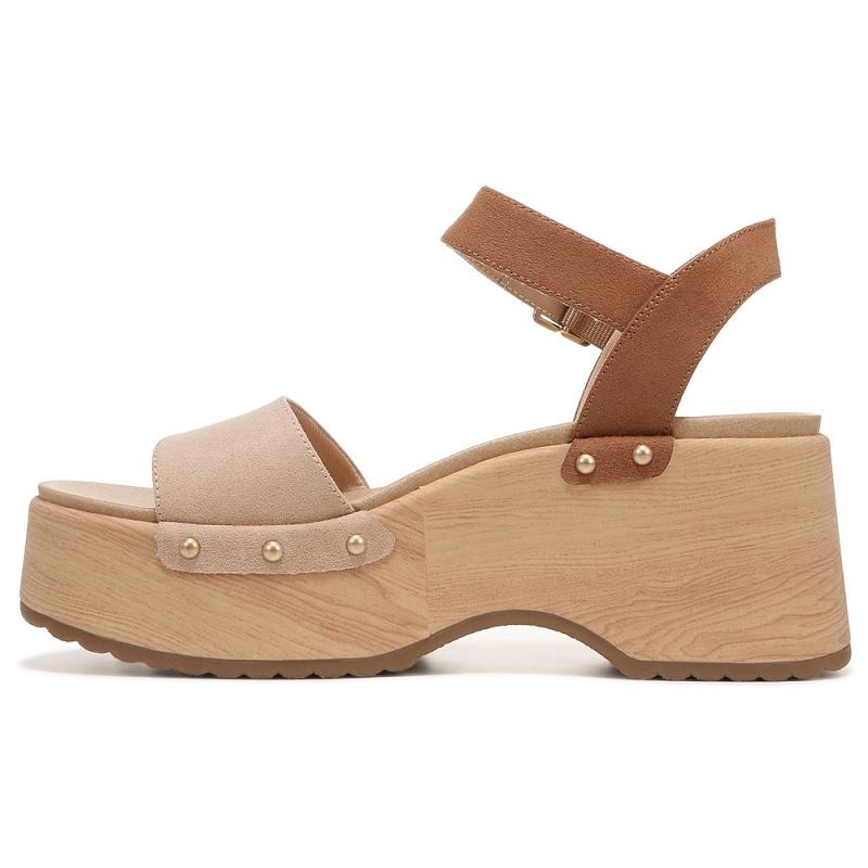 Sandalias Dr Scholls Dublin Plataforma Mujer Marrom Claro | MX2941MAK