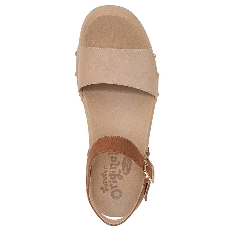 Sandalias Dr Scholls Dublin Plataforma Mujer Marrom Claro | MX2941MAK