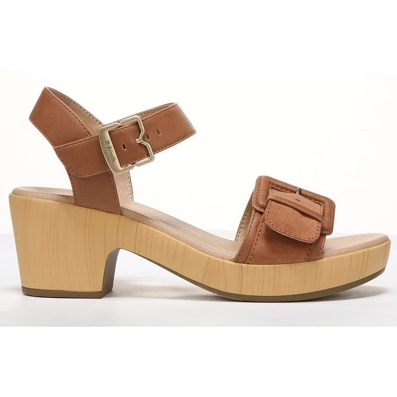 Tacones Dr Scholls Felicity Too Block Sandal Mujer Naranjas Marrom | MX3040BCD