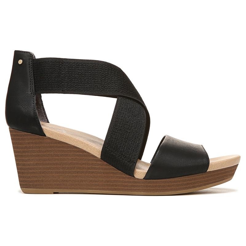 Zapatos Cuña Dr Scholls Barton Band Sandal Mujer Negros | MX2814APX